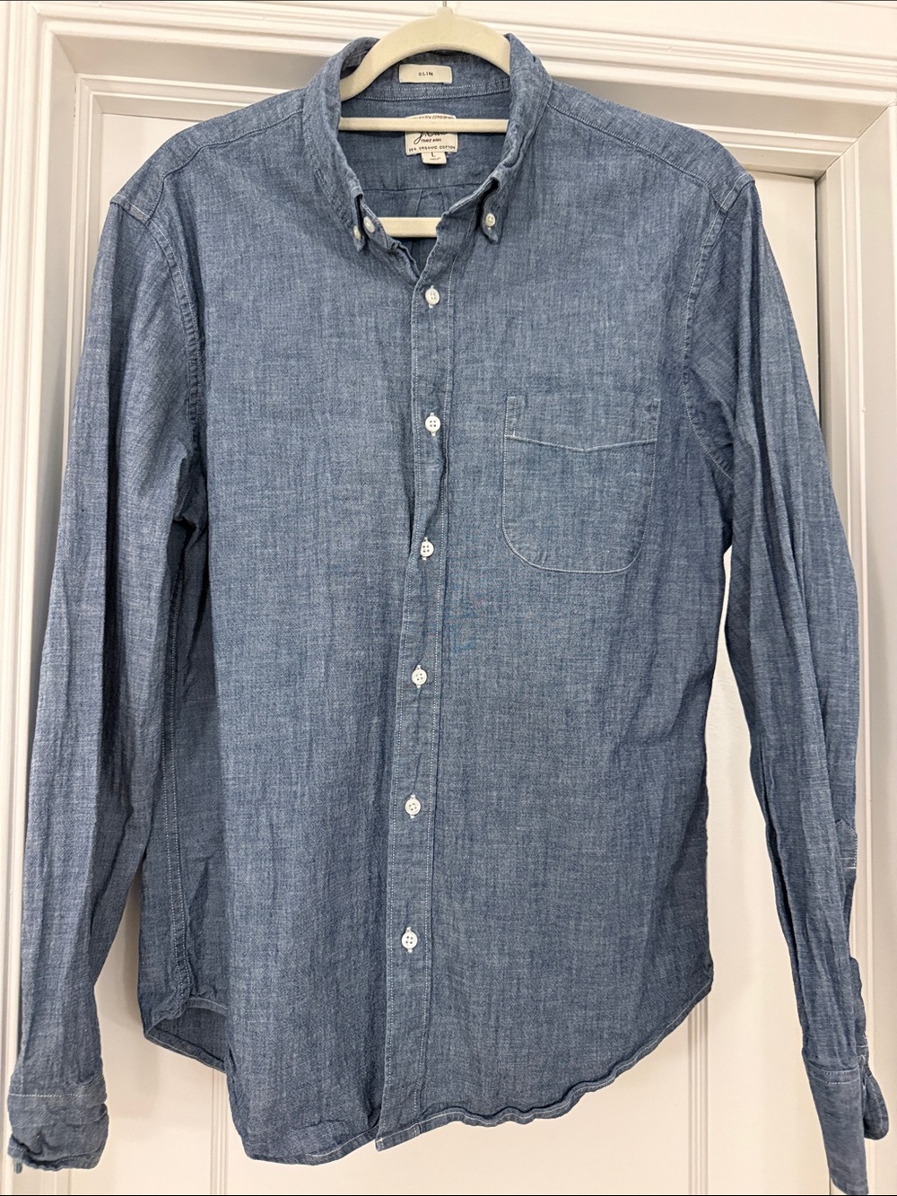 J. Crew Chambray Button-Down Shirt - Light Blue
